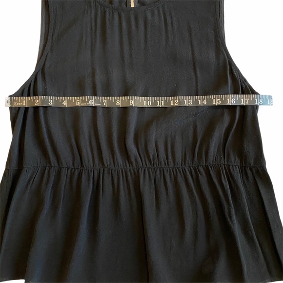 Madewell Black Ruffle Peplum Tank Top Large - Picture 10 of 10